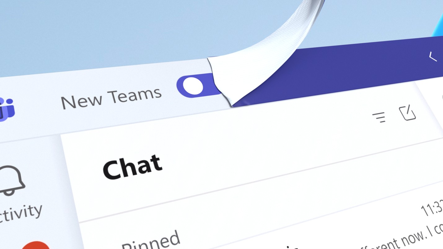 Interface van Microsoft Teams met nieuwe functies zichtbaar